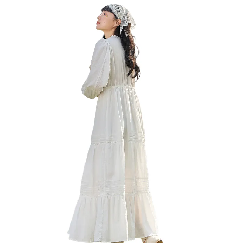 ZIHAN Long Sleeved Dress Women's White-0