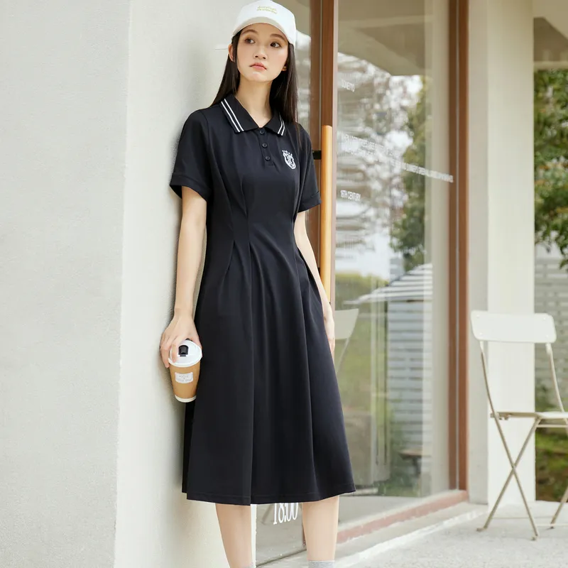 ZIHAN Short Sleeved Dress Women's Black-4