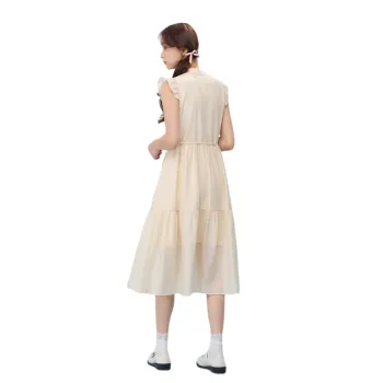ZIHAN Sleeveless Dress Women's Beige