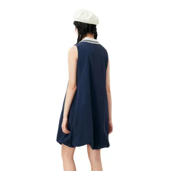 ZIHAN Sleeveless Dress Women's Deep Navy Blue