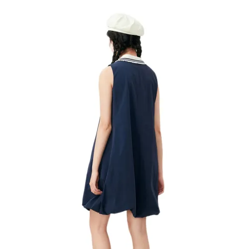 ZIHAN Sleeveless Dress Women's Deep Navy Blue