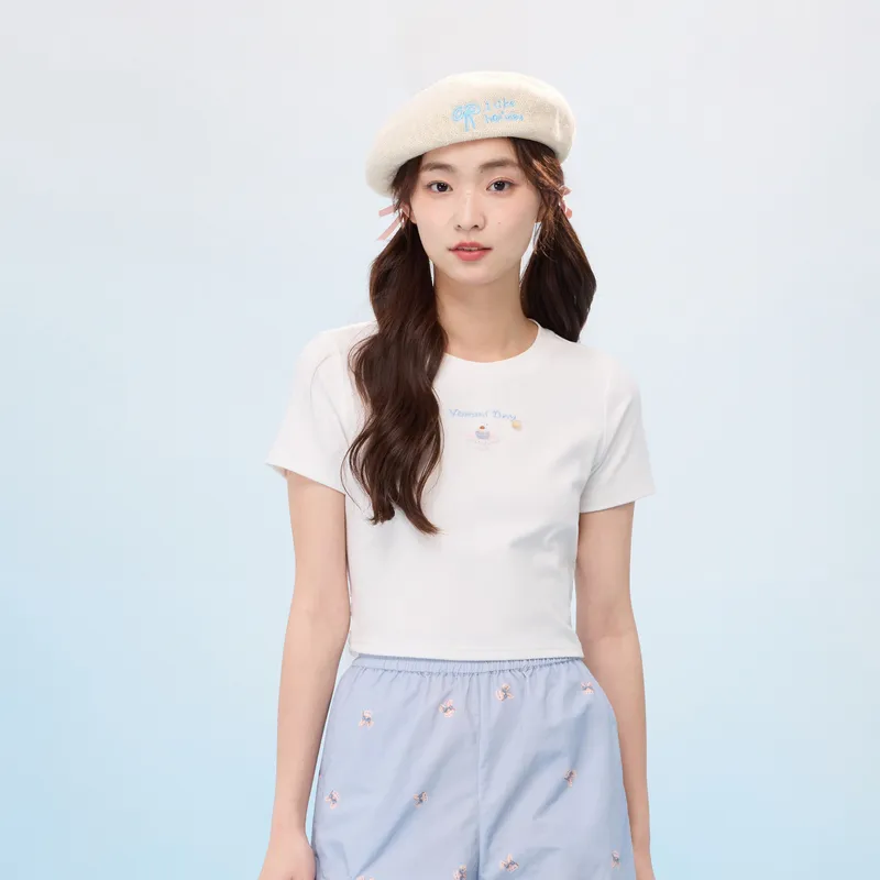 ZIHAN Set in Sleeve T Shirt Women's-4