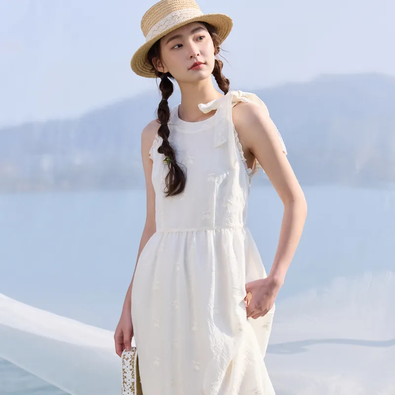 ZIHAN Sleeveless Dress Women's Beige Gold-3