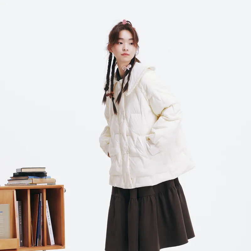 ZIHAN Down Jacket Women's Beige Gold-4