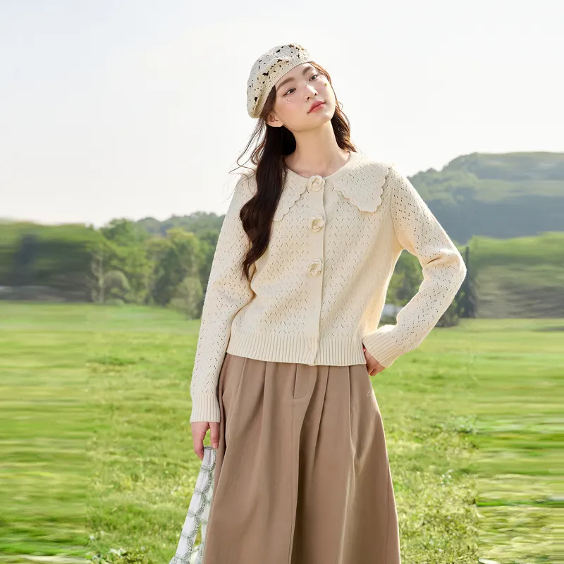 ZIHAN Knitwear Women's Beige Gold-1