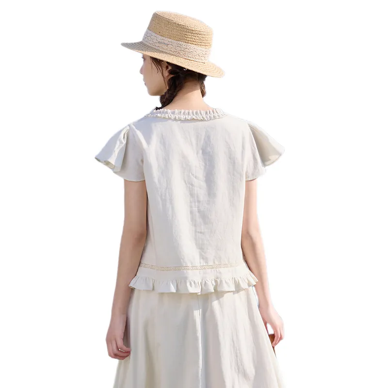 ZIHAN T Shirts Women's Beige-1