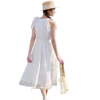 ZIHAN Sleeveless Dress Women's Beige Gold