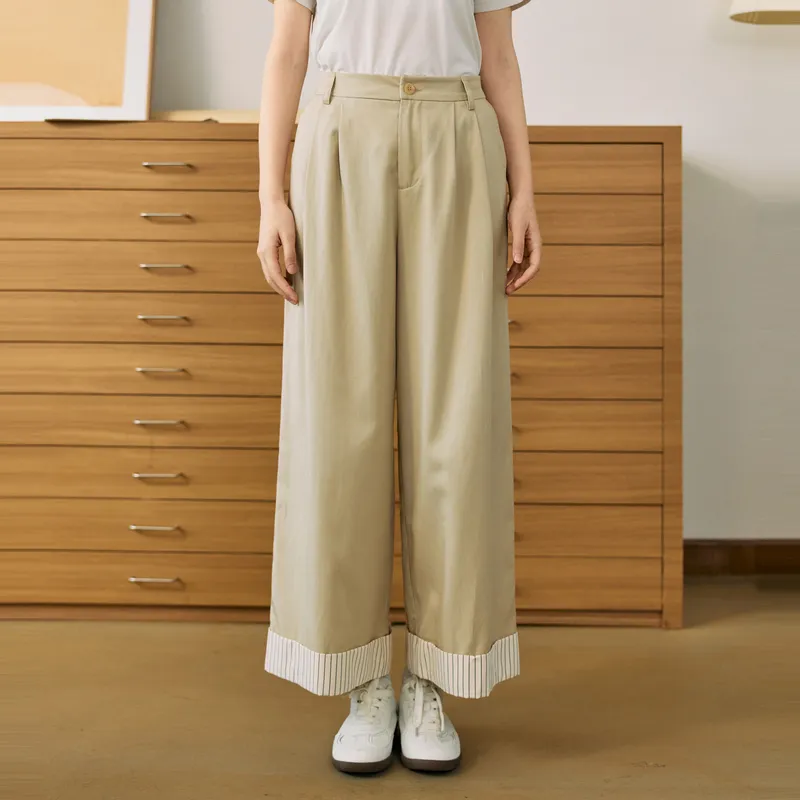 ZIHAN Casual Pants Women's Beige-4