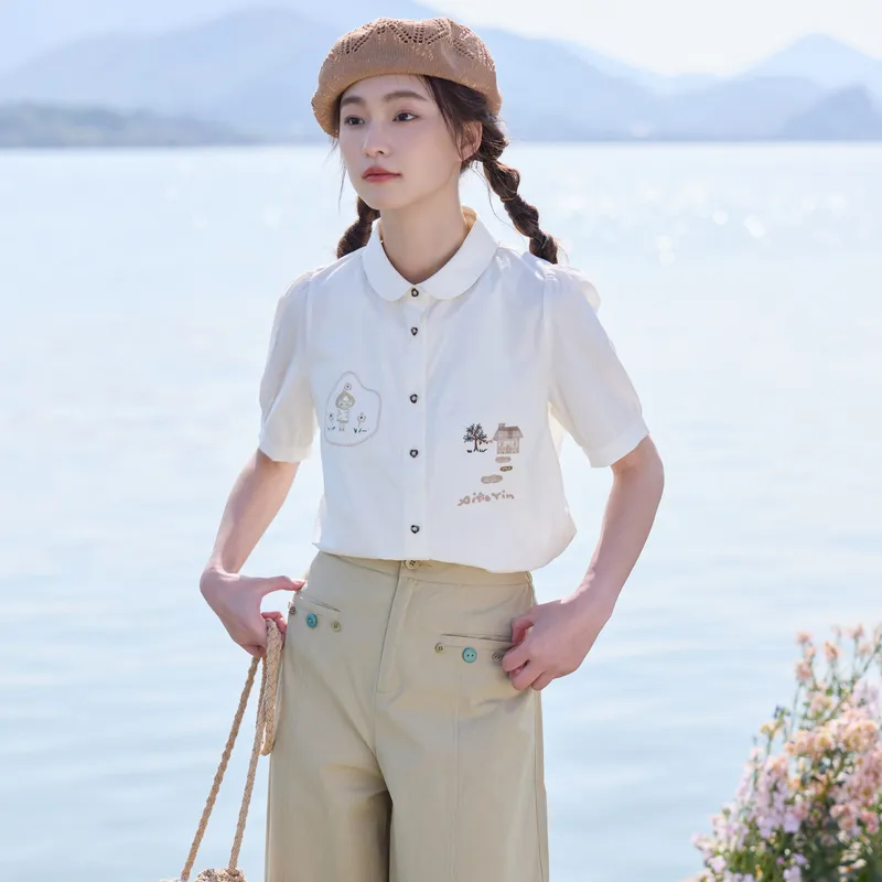 ZIHAN Shirts Women's Ecru-4