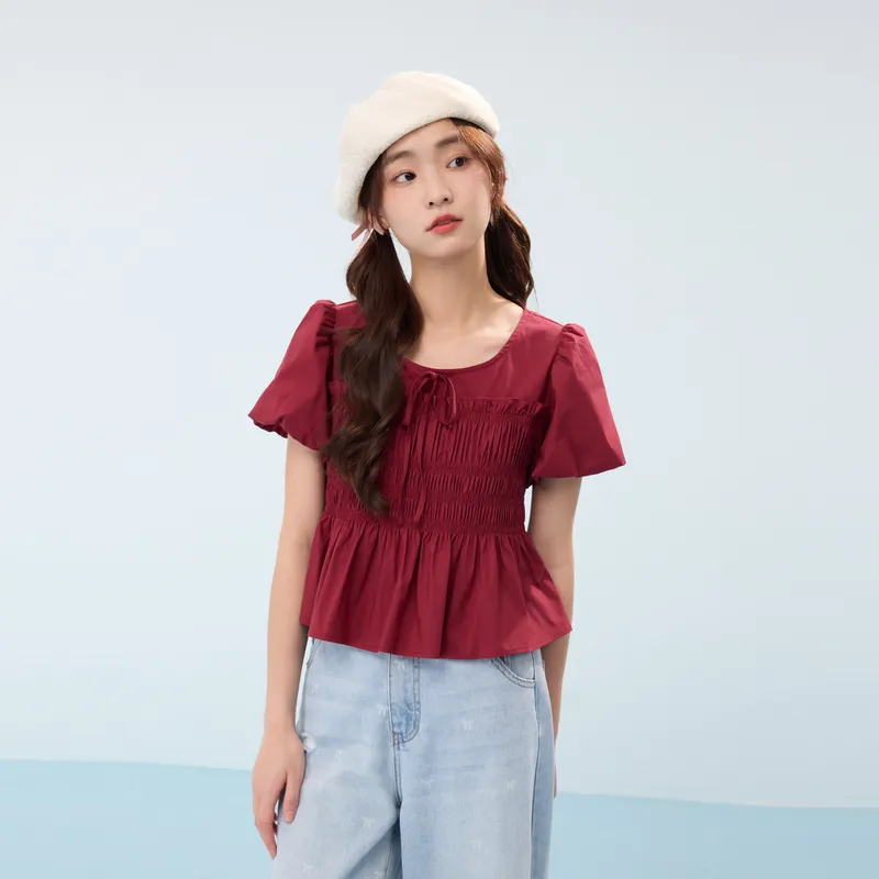 ZIHAN T Shirts Women's Vintage Red-4