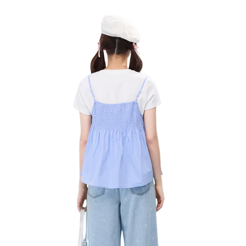 ZIHAN Casual Suit Women's Blue Plaid-1