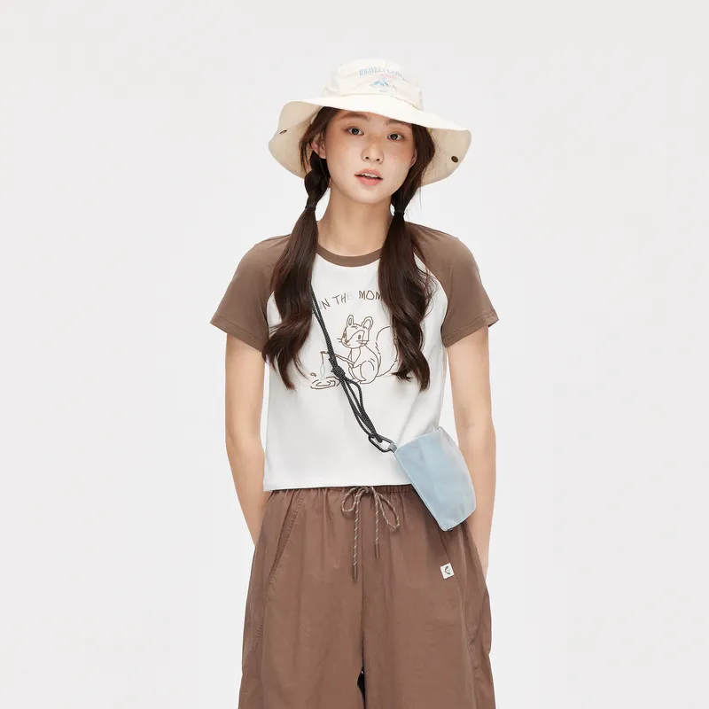 ZIHAN T Shirt Women's Cool Coffee Brown-3