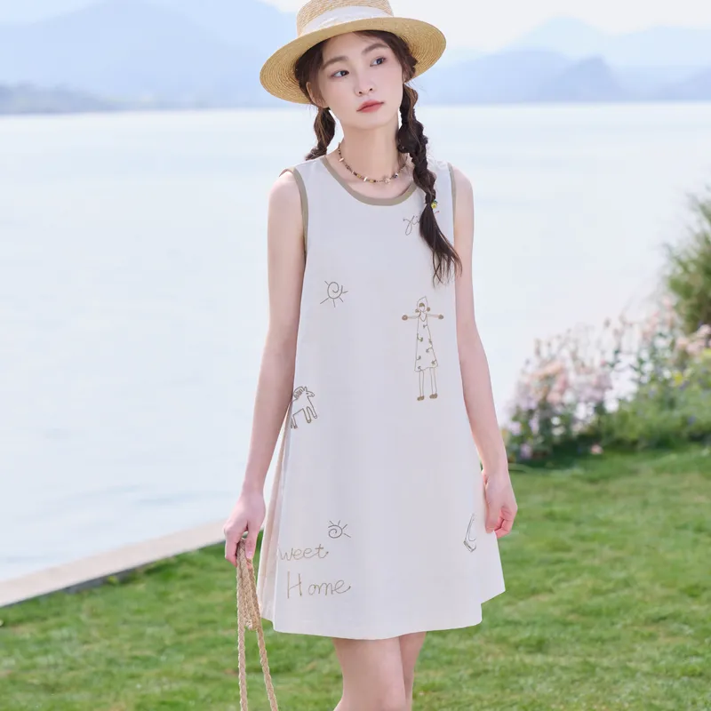 ZIHAN Sleeveless Dress Women's Ecru-3