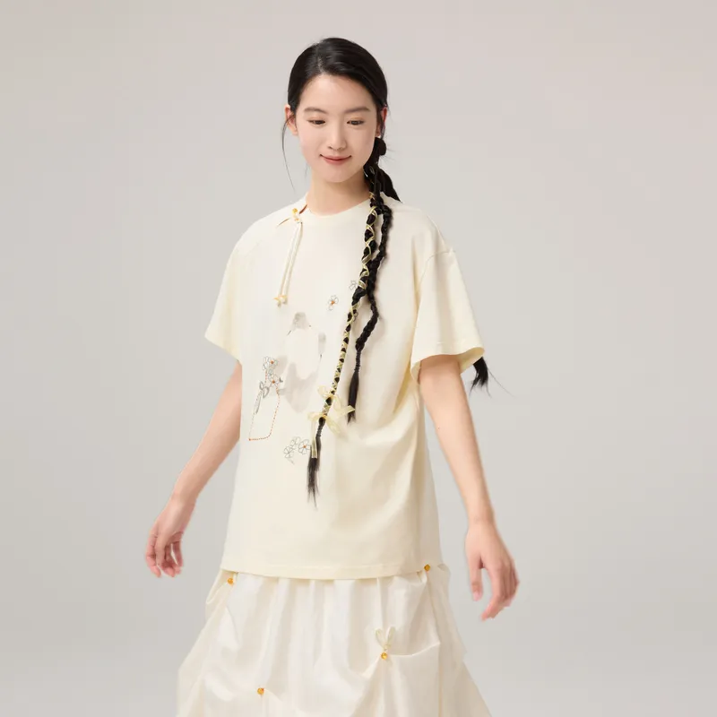 ZIHAN T Shirts Women's Beige Gold-3