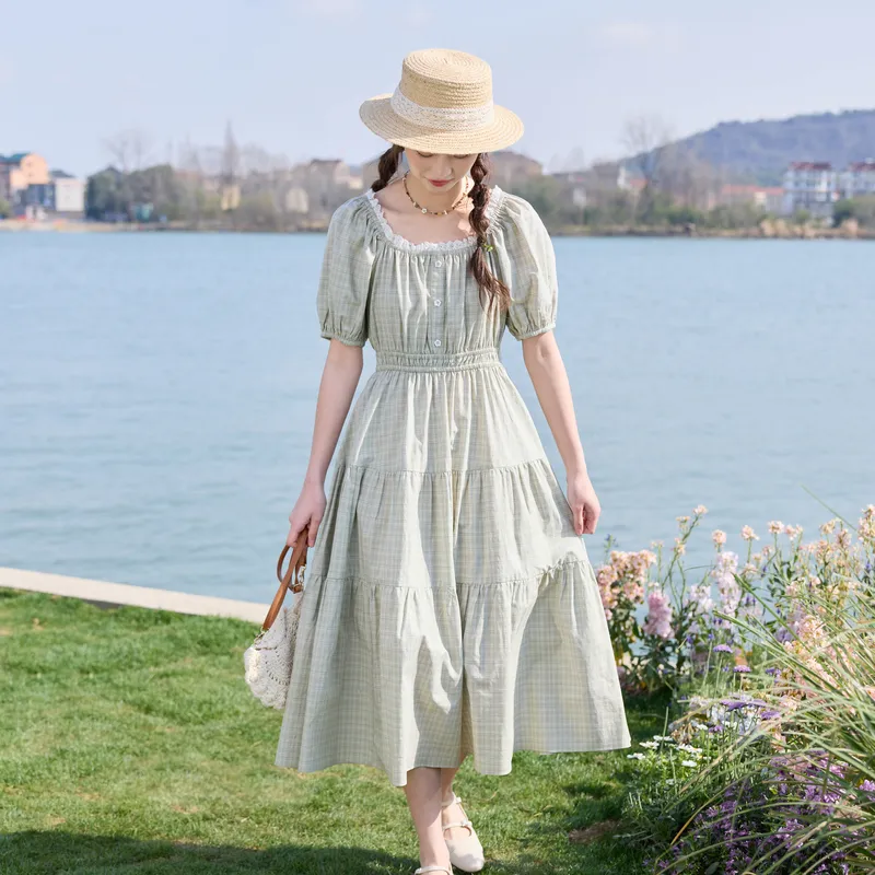 ZIHAN Short Sleeved Dress Women's-13