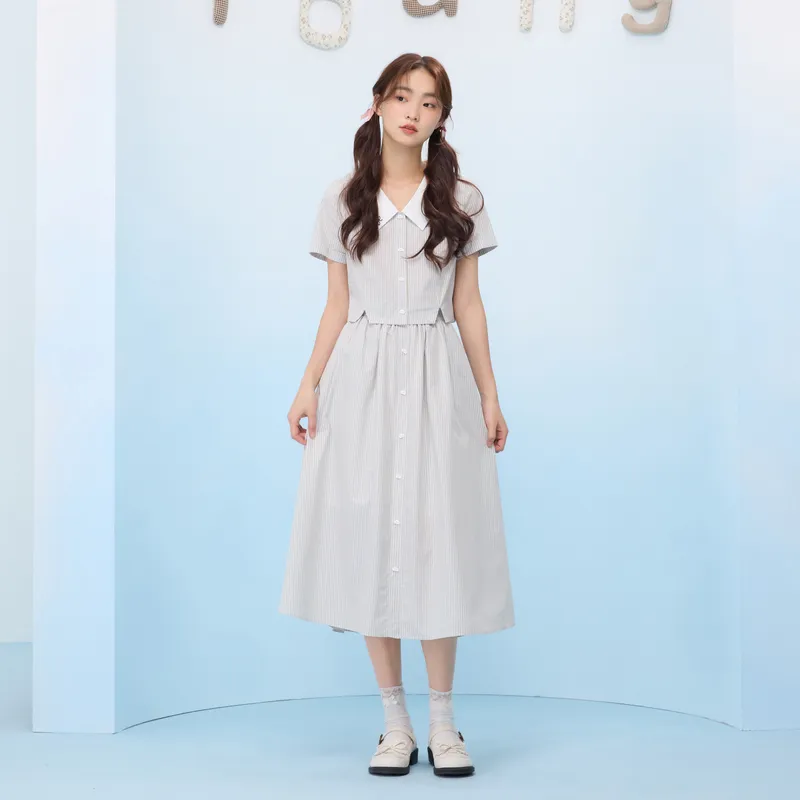 ZIHAN Two Piece Skirt Sets Women's Gray-1