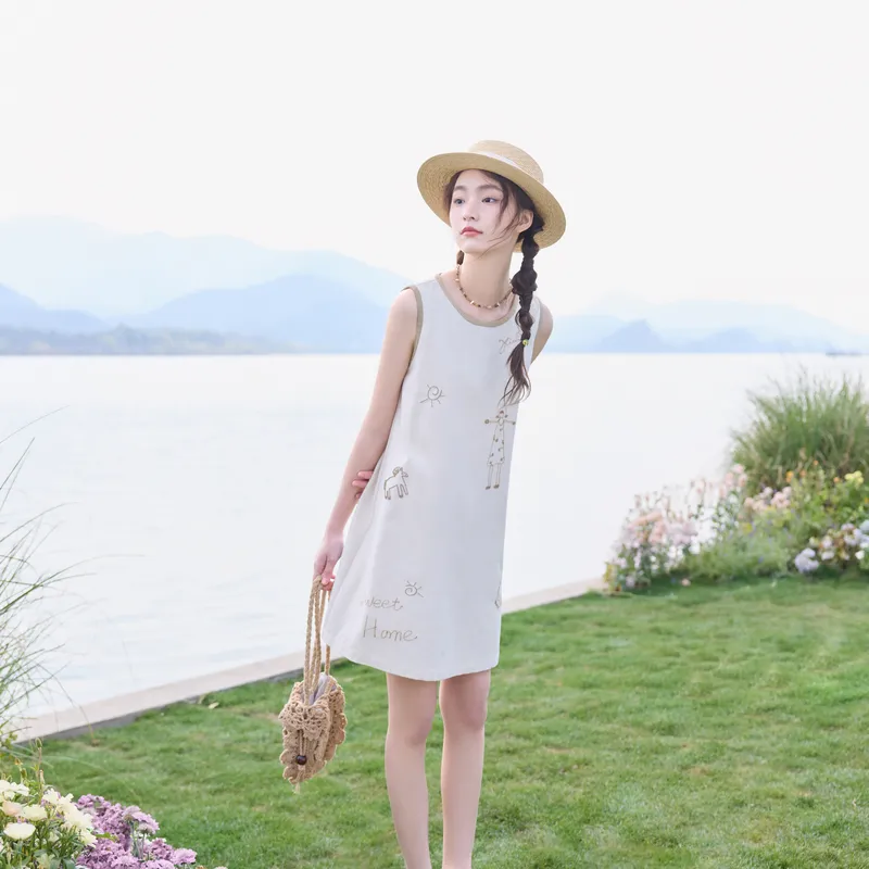 ZIHAN Sleeveless Dress Women's Ecru-4