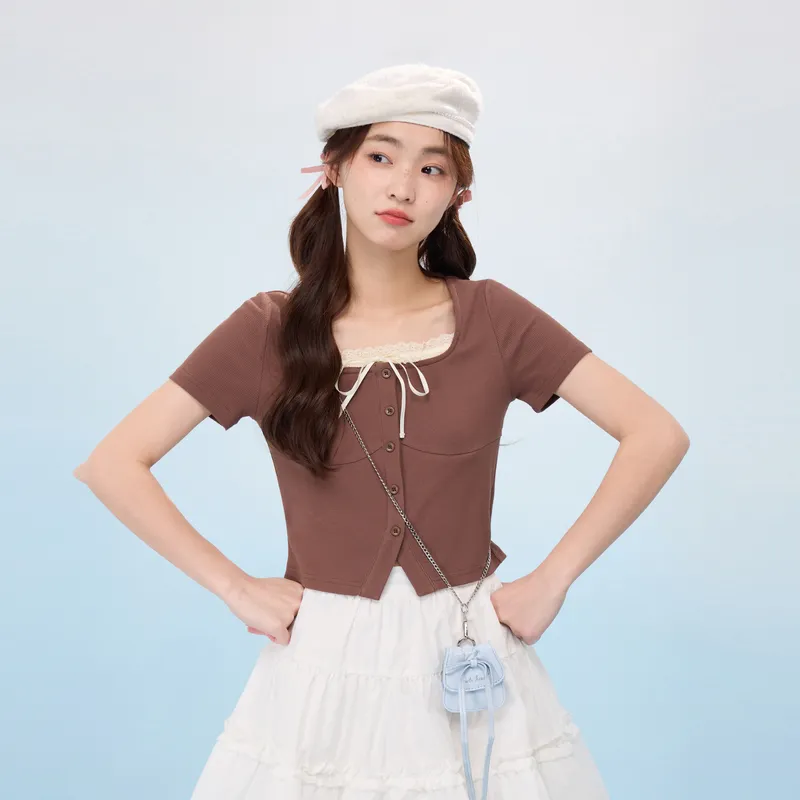 ZIHAN Set in Sleeve T Shirt Women's-9