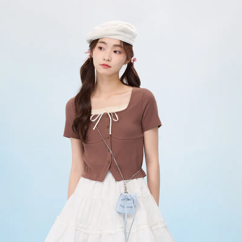 ZIHAN Set in Sleeve T Shirt Women's-8