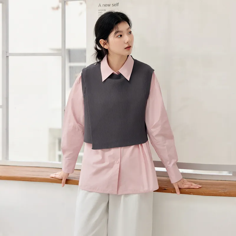 ZIHAN Shirt Matching Set Women's Glaze Pink-2