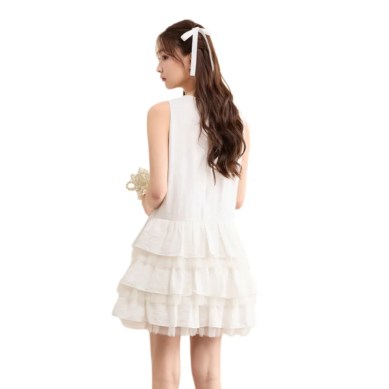 ZIHAN Sleeveless Dresses Women's Pearl White-1