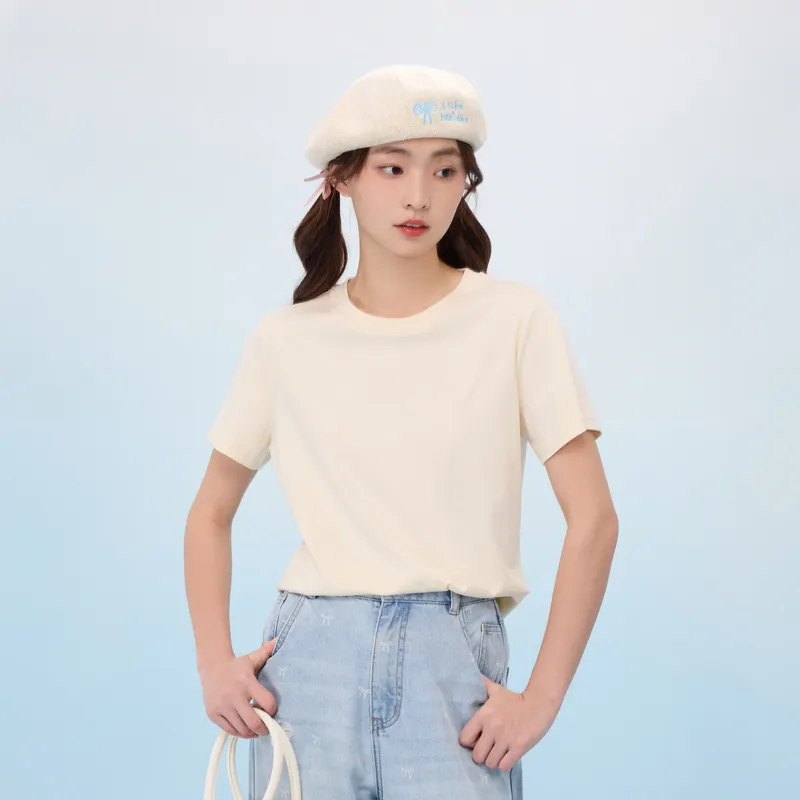 ZIHAN Set in Sleeve T Shirt Women's White-2
