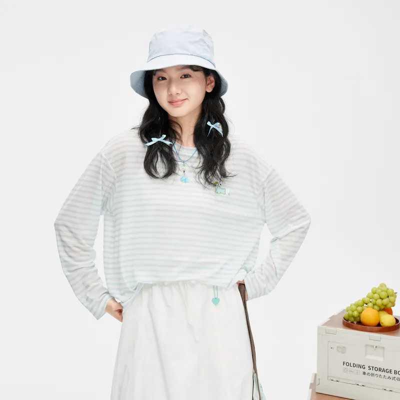 ZIHAN T Shirt Women's Sea Salt Blue-3