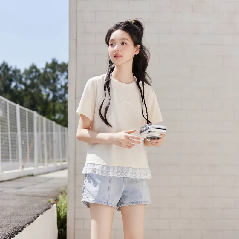 ZIHAN T Shirts Women's Beige Apricot-2