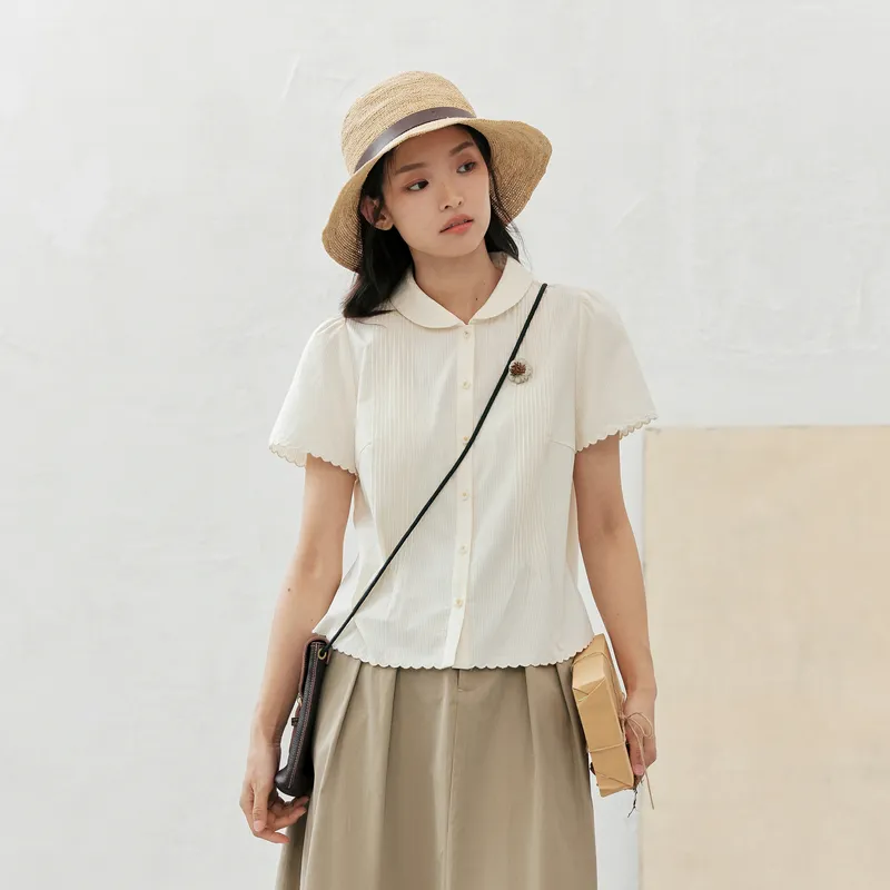 ZIHAN Shirts Women's Beige Gold-4