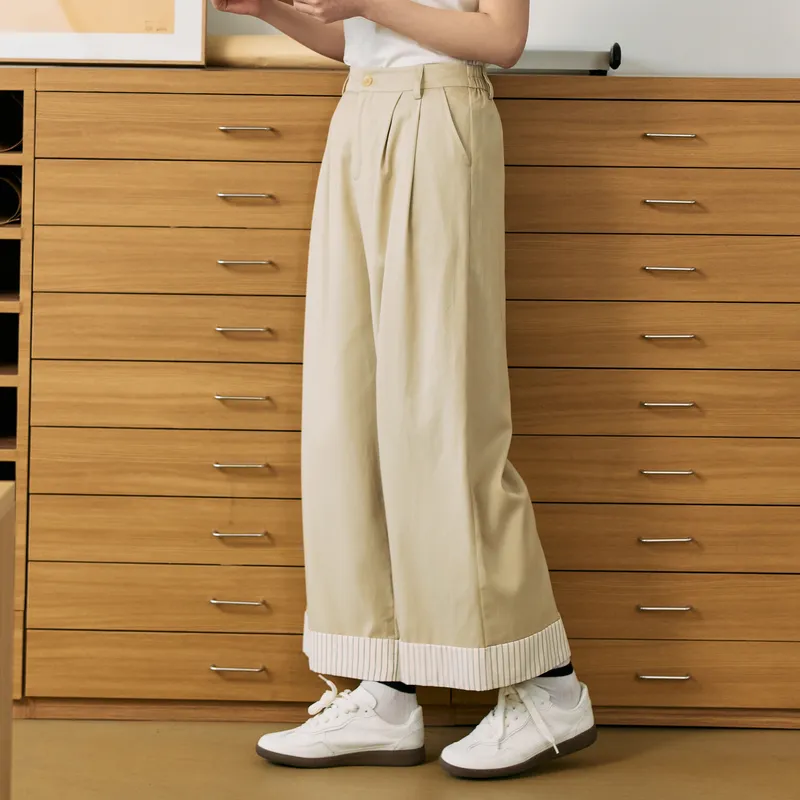 ZIHAN Casual Pants Women's Beige-3