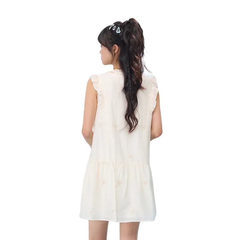 ZIHAN Sleeveless Dress Women's Beige-0