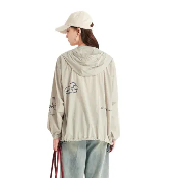 ZIHAN Cropped Coat Women's Preppy Gray