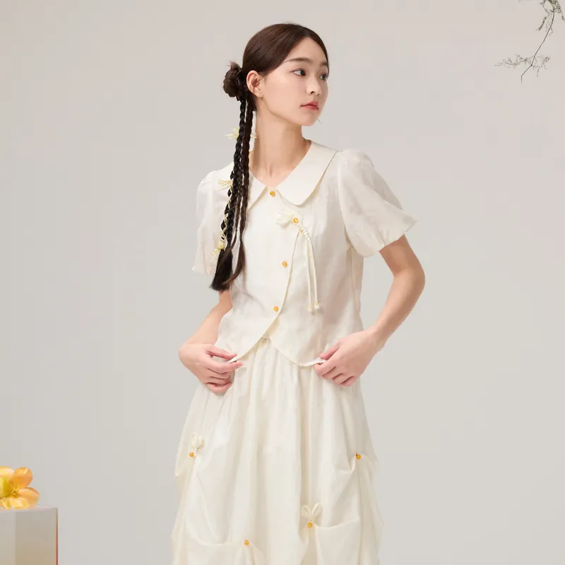 ZIHAN Shirts Women's Beige Gold-3