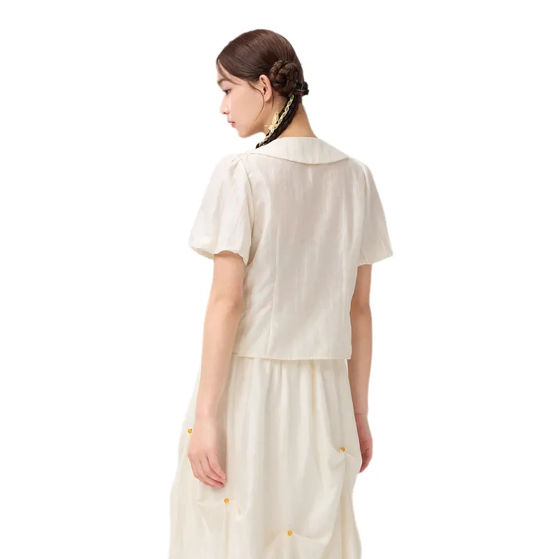 ZIHAN Shirts Women's Beige Gold-1