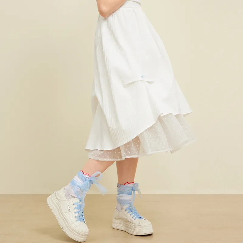 ZIHAN Casual Long Skirt Women's Sunshine White-3