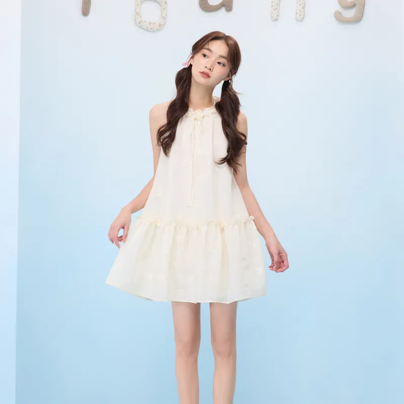 ZIHAN Sleeveless Dress Women's Beige Gold-3