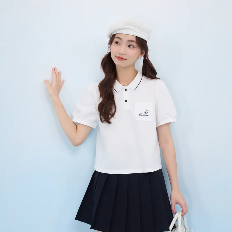 ZIHAN Polo Shirts Women's White-3