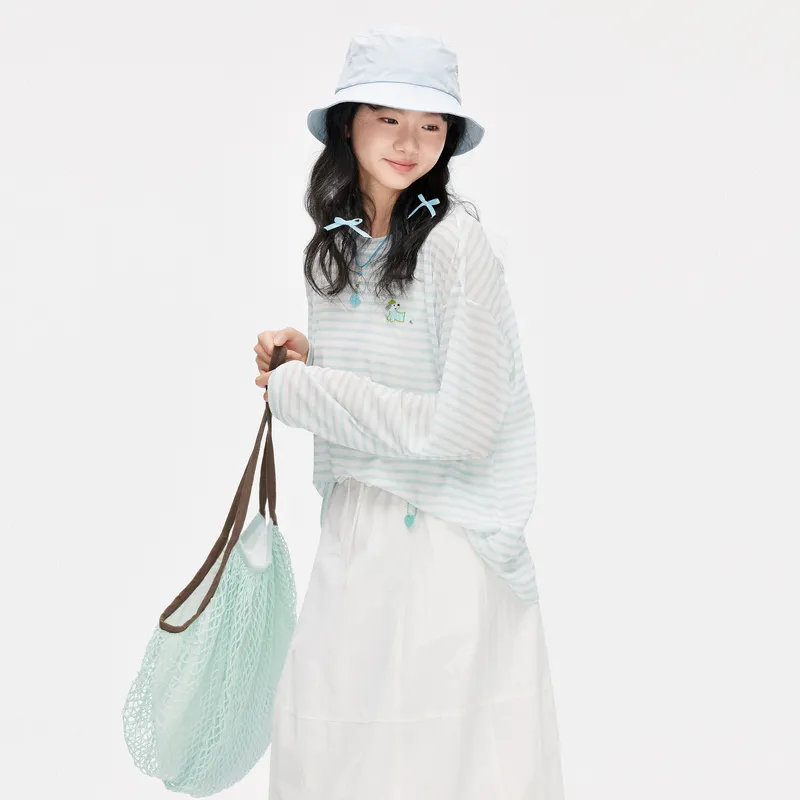 ZIHAN T Shirt Women's Sea Salt Blue-1
