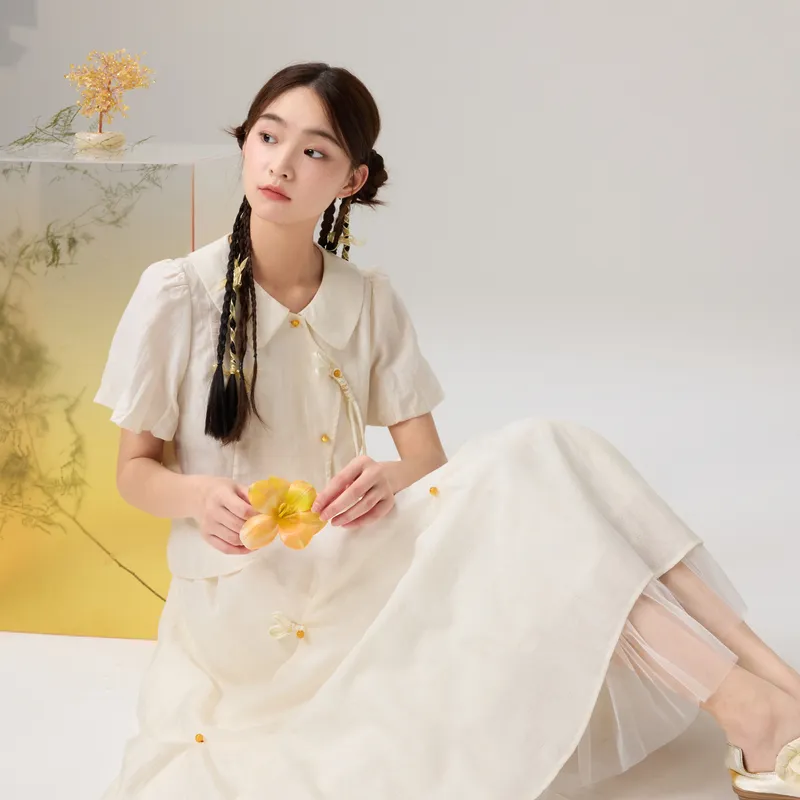 ZIHAN Shirts Women's Beige Gold-4
