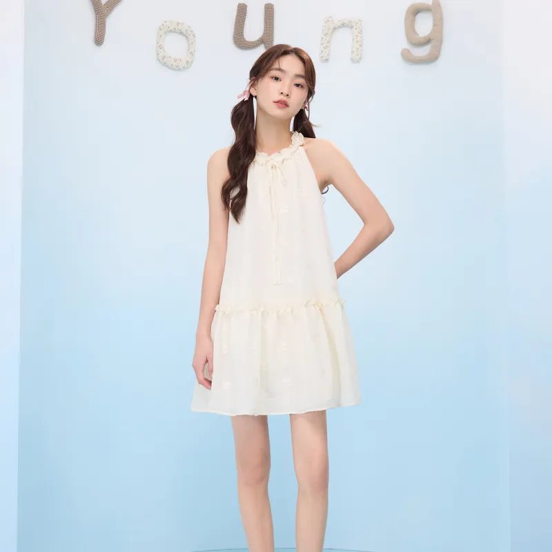 ZIHAN Sleeveless Dress Women's Beige Gold-2