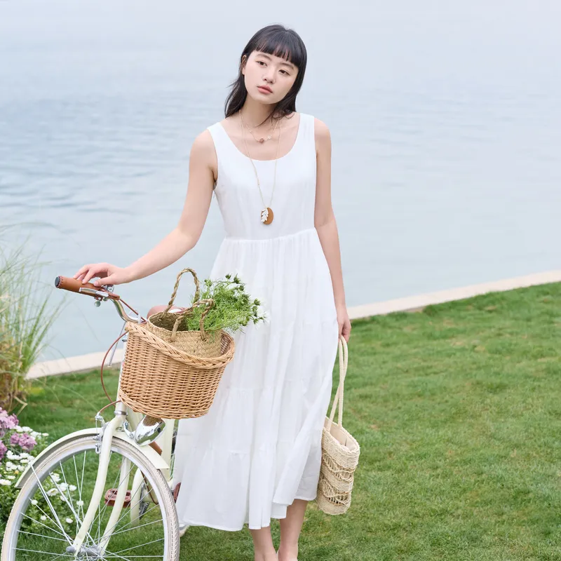 ZIHAN Sleeveless Dress Women's Ecru-2