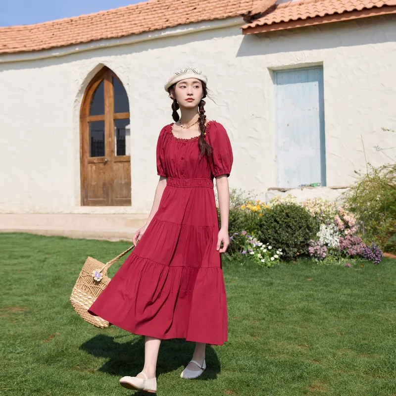 ZIHAN Short Sleeved Dress Women's-3