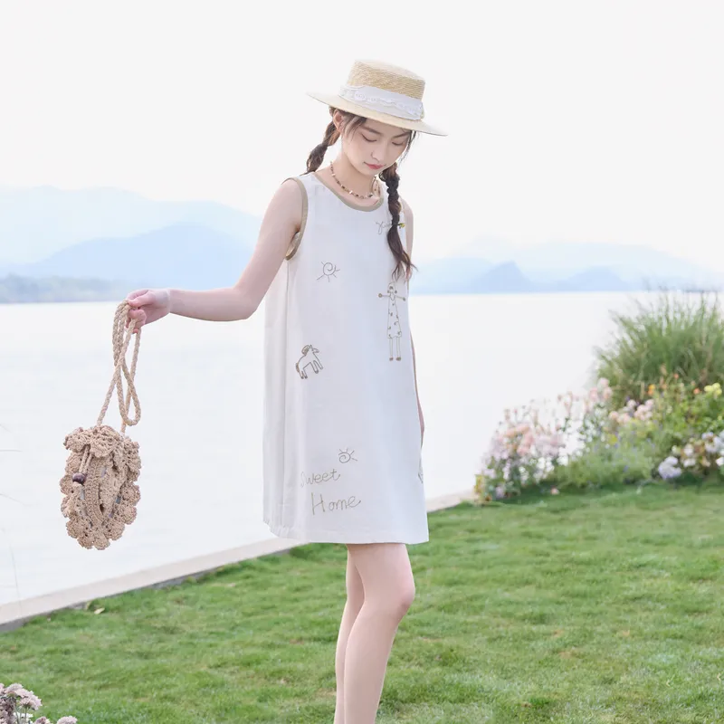ZIHAN Sleeveless Dress Women's Ecru-2