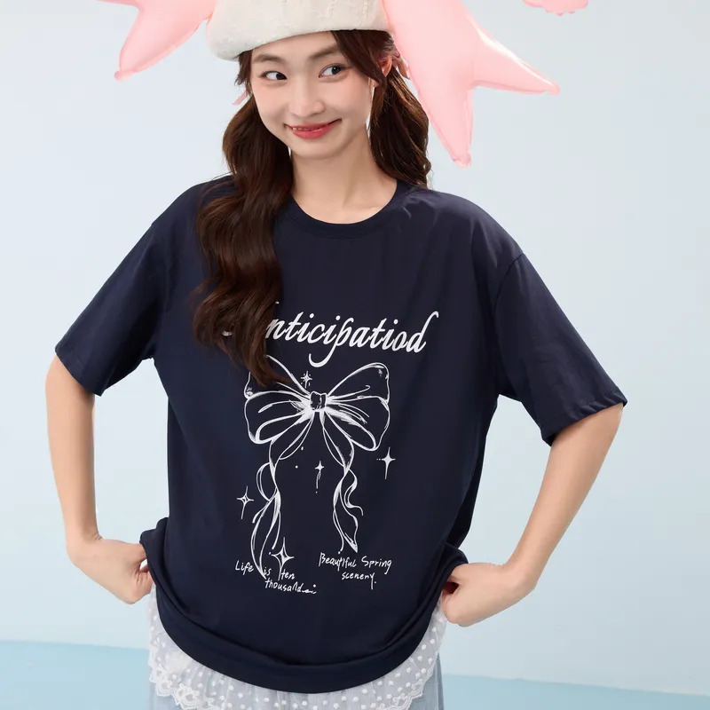 ZIHAN T Shirt Women's Navy Blue-3
