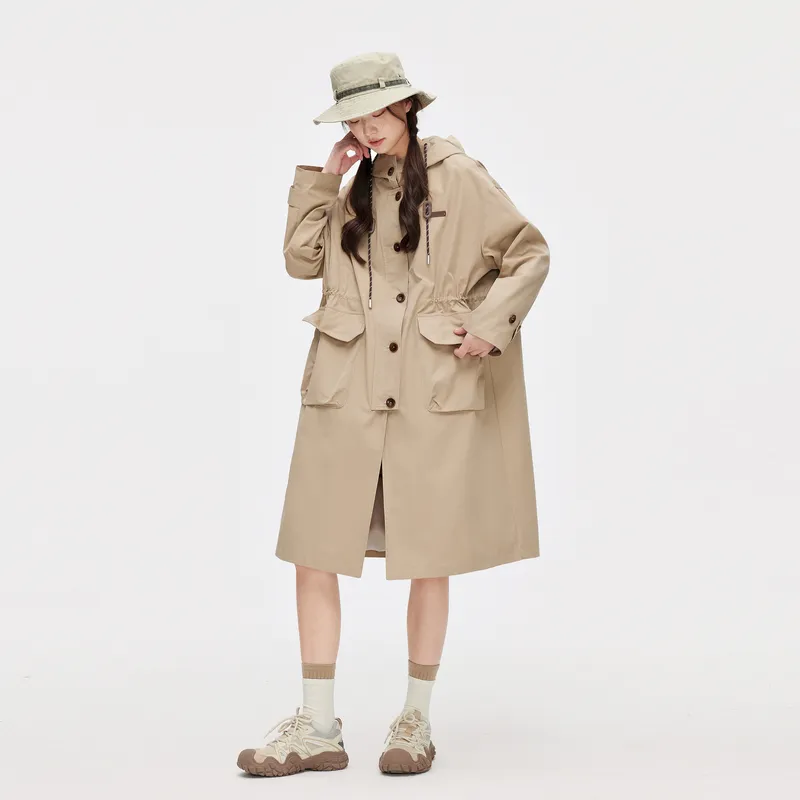 ZIHAN Trench Coat Women's Khaki-3