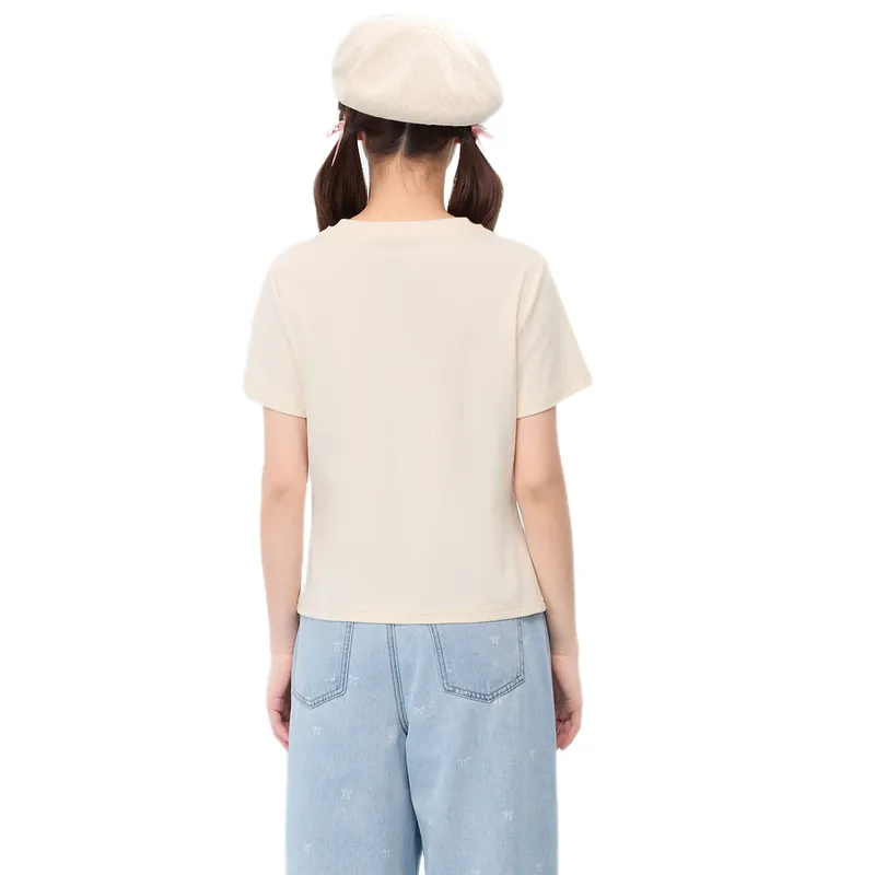 ZIHAN Set in Sleeve T Shirt Women's White-1