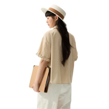 ZIHAN Shirt Women's Beige With Stripes