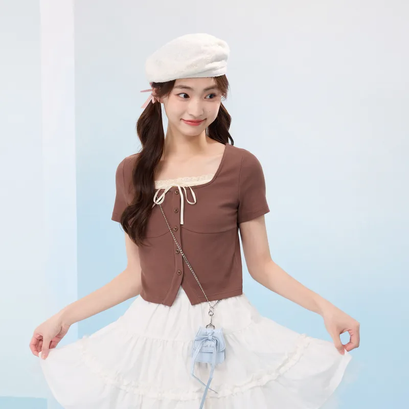 ZIHAN Set in Sleeve T Shirt Women's-10