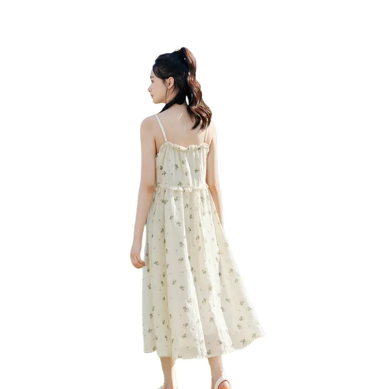 ZIHAN Slip Dresses Women's Beige Gold-1