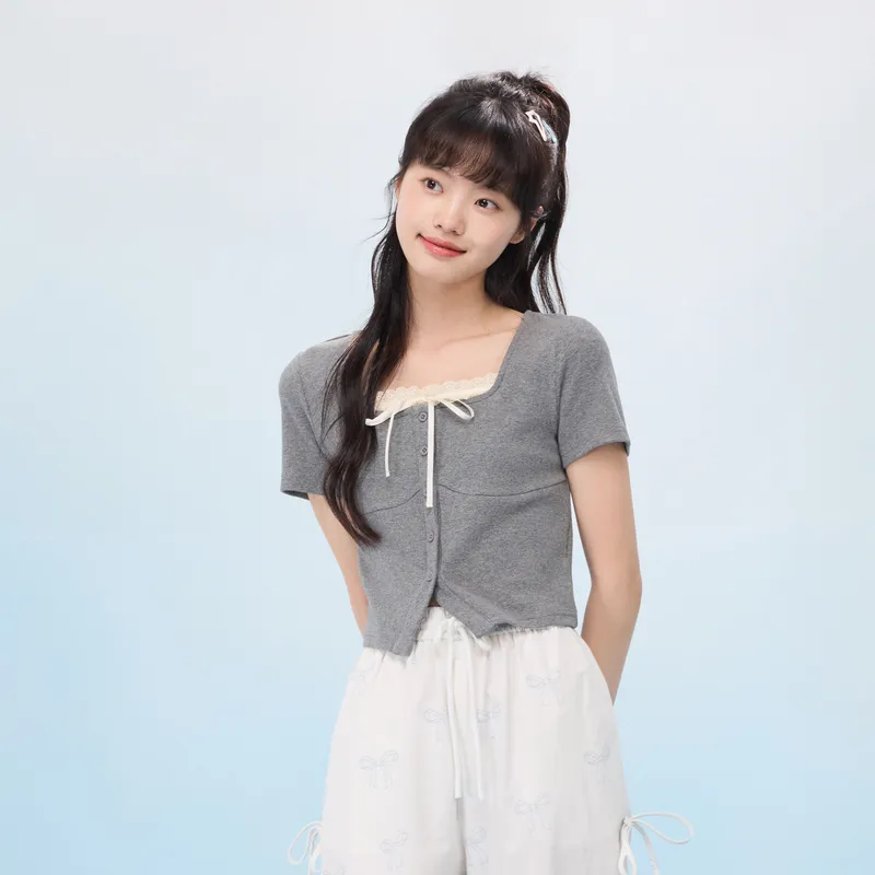 ZIHAN Set in Sleeve T Shirt Women's-2